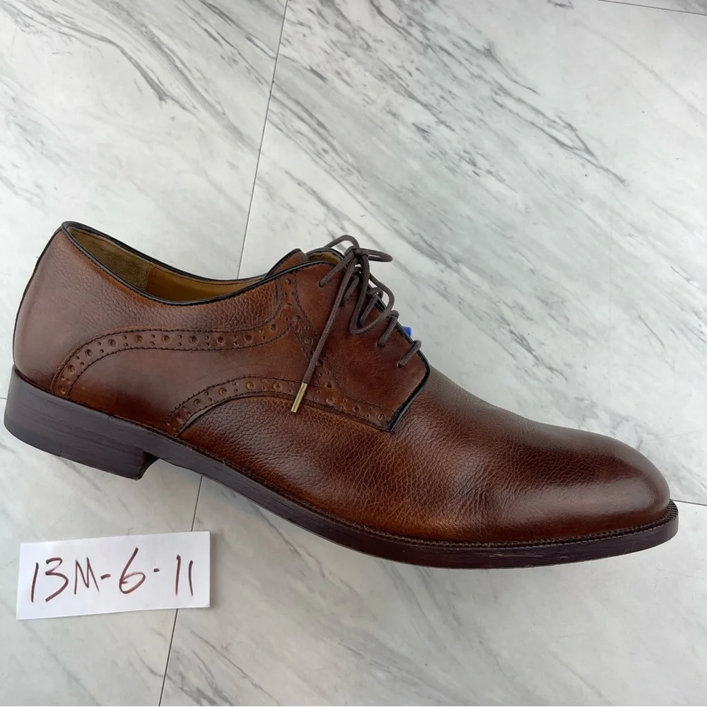 Johnston & Murphy Brown Leather Saddle Brogue Derby Mens Size 13 M - Picture 1 of 15